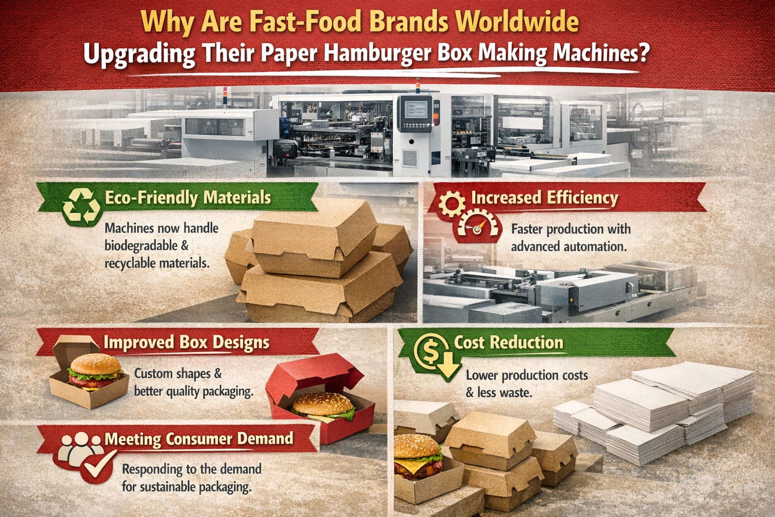Infographic: why fast-food brands are upgrading paper hamburger box making machines