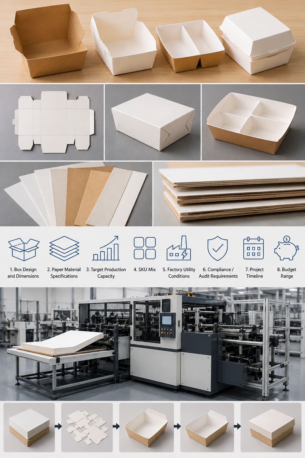 Paper food box RFQ checklist: box designs, paper materials and forming machine
